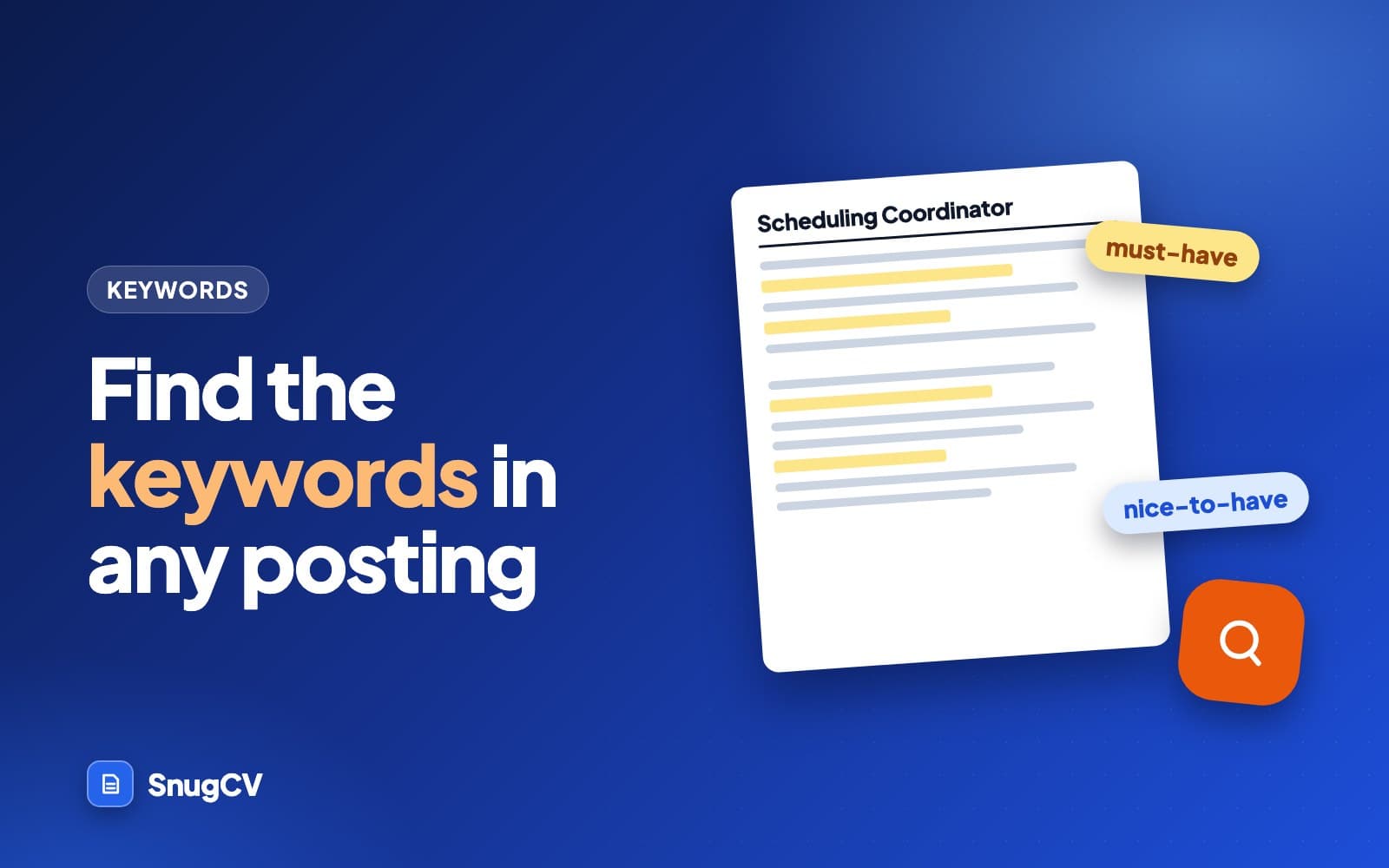 Cover: How to find the keywords in a job description, showing a job posting with highlighted phrases