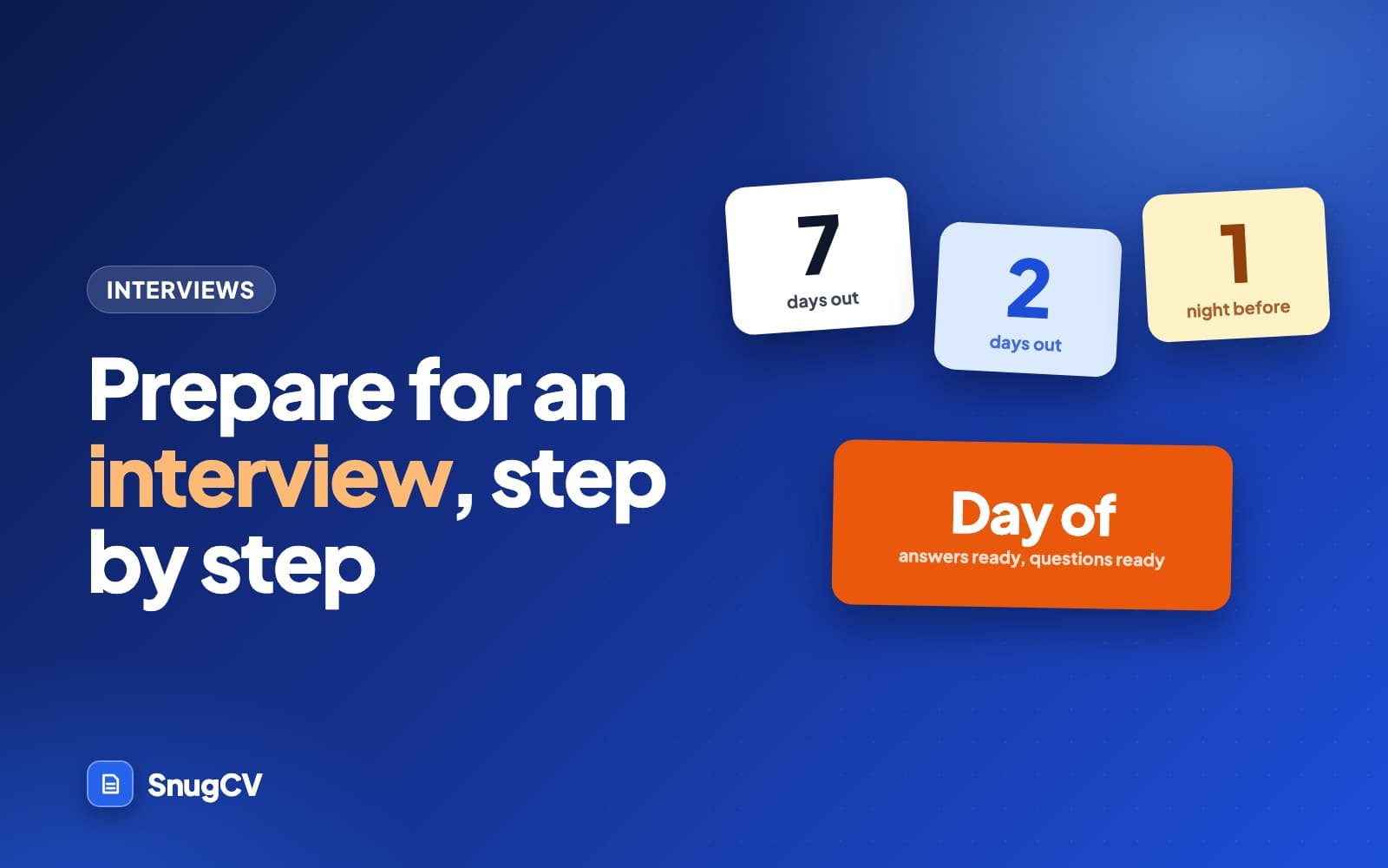 Cover: How to prepare for an interview, showing a desk with a job posting, handwritten notes and a calendar