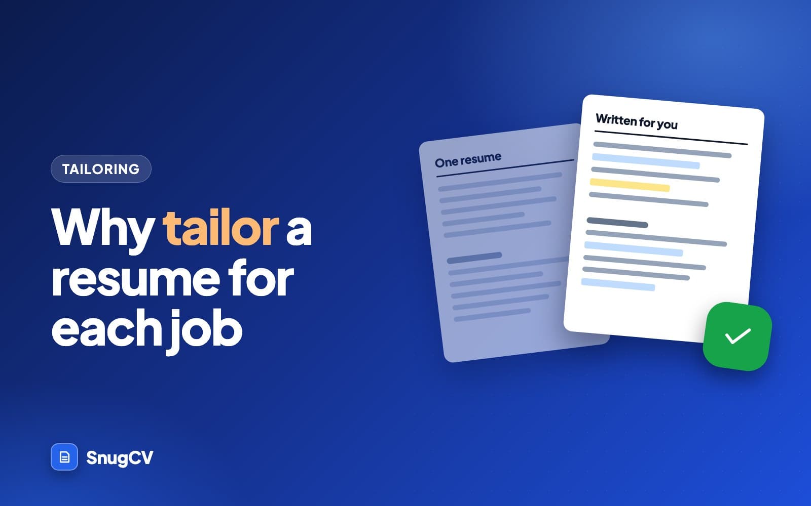 Cover: Why tailor a resume for each job